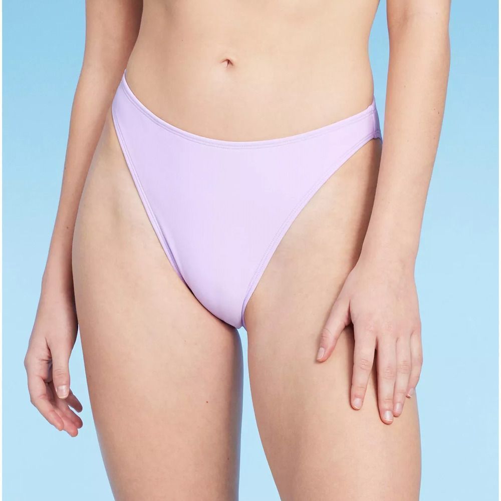 Target Wild Fable lilac purple extra high leg mid rise cheeky bikini bottoms